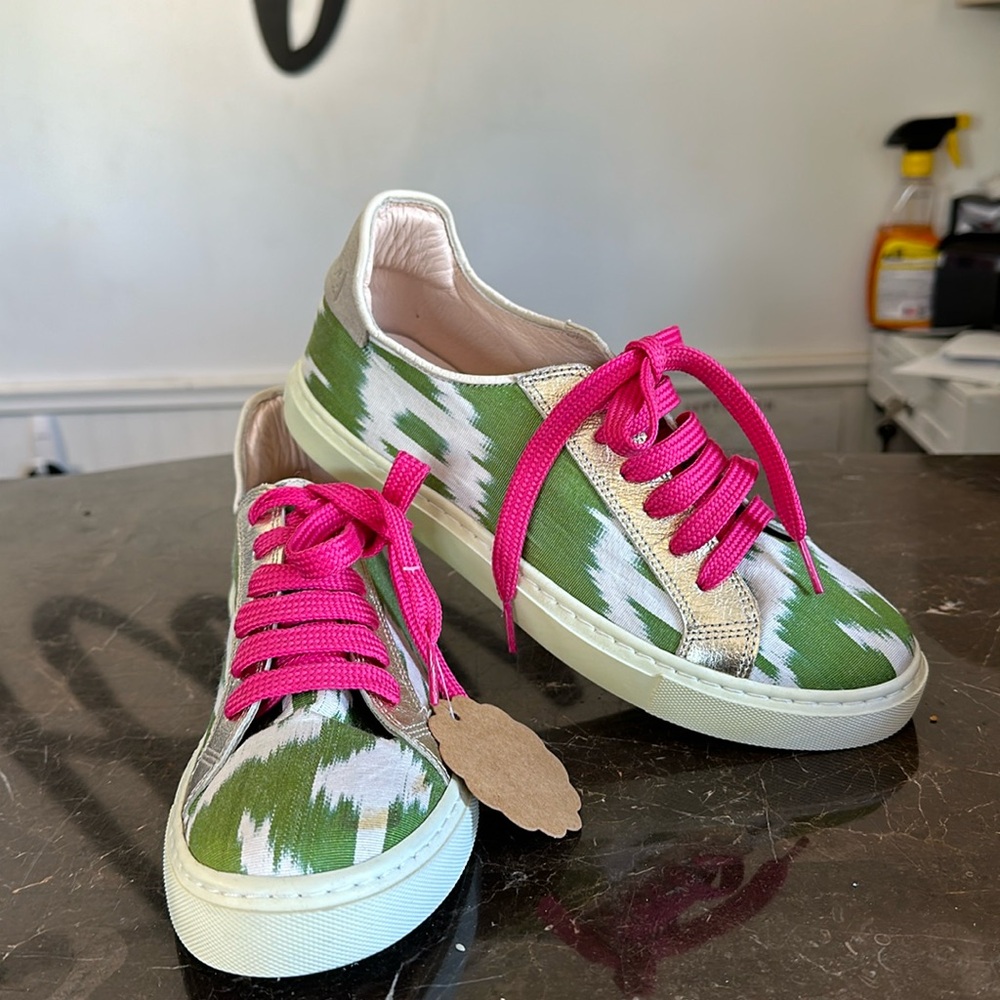 Baldiz sneakers silk green and white